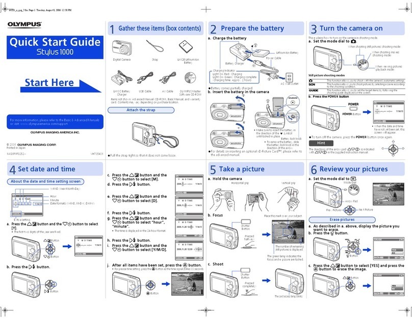 Olympus Stylus 1000 quick start guide