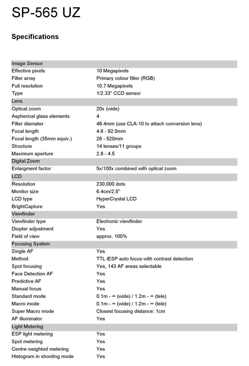 Olympus SP-565 UZ User manual