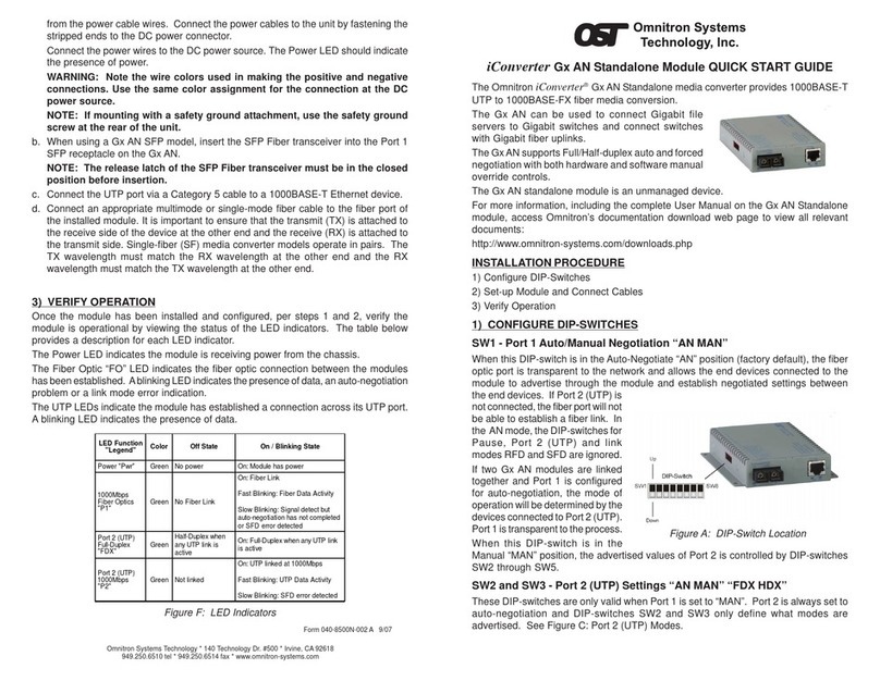 Omnitron Systems Technology iConverter Gx AN quick start guide