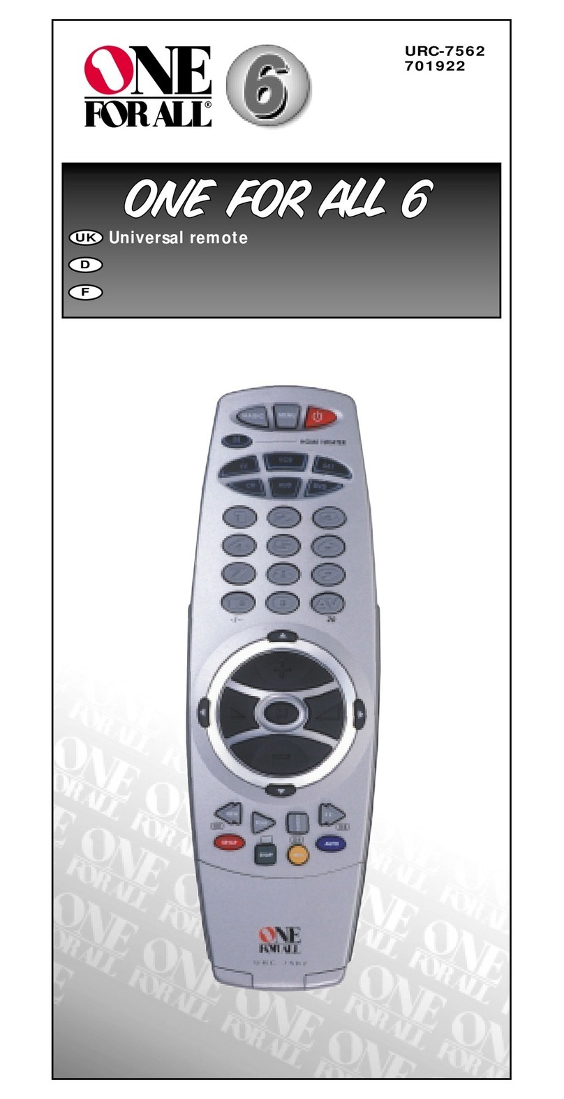 One Forall URC-7562 owner's manual