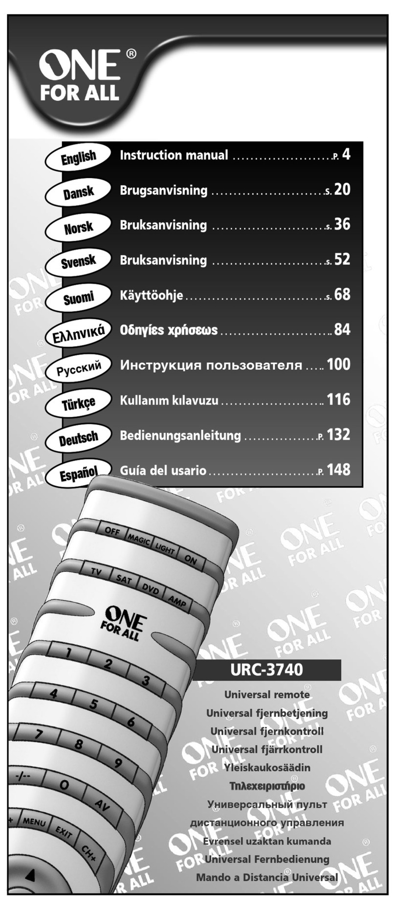 One Forall URC-3740 instruction manual