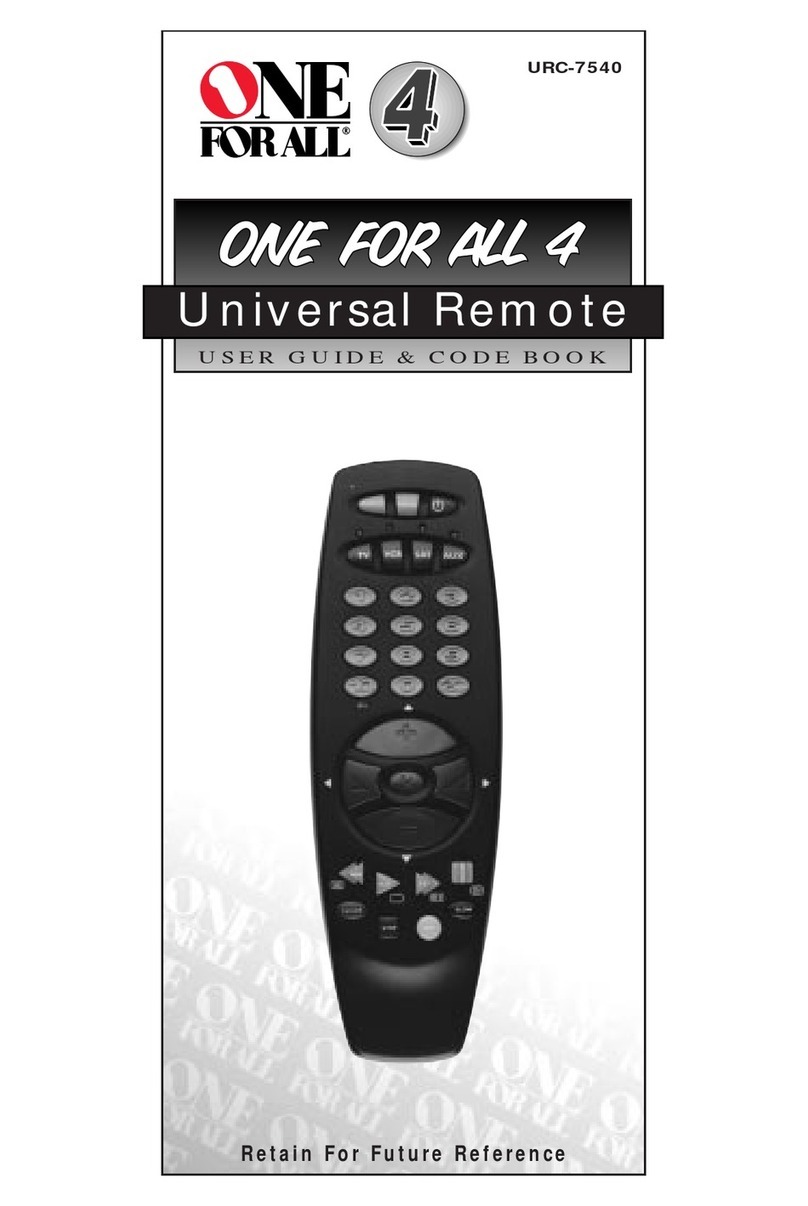 One Forall URC-7540 User guide & code book One Forall URC-7540 User guide & code book