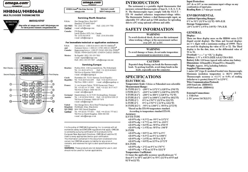 Omega Engineering 707 User manual