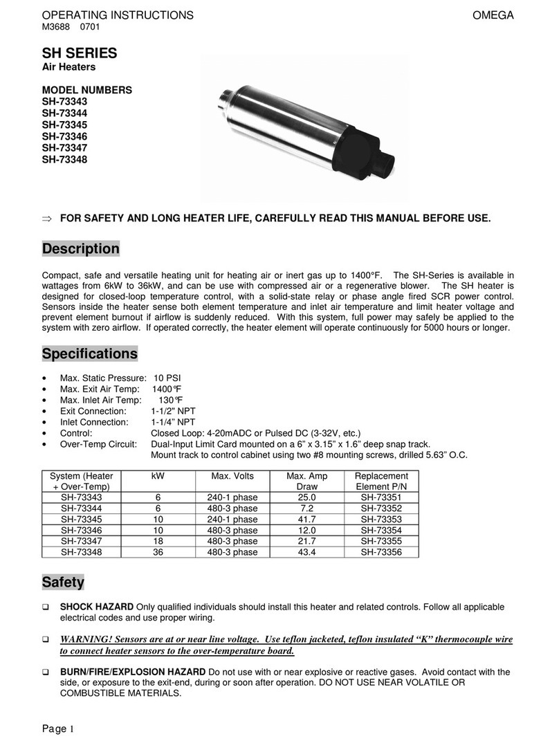 Omega Engineering SH73343 operating instructions Omega Engineering SH73343 operating instructions
