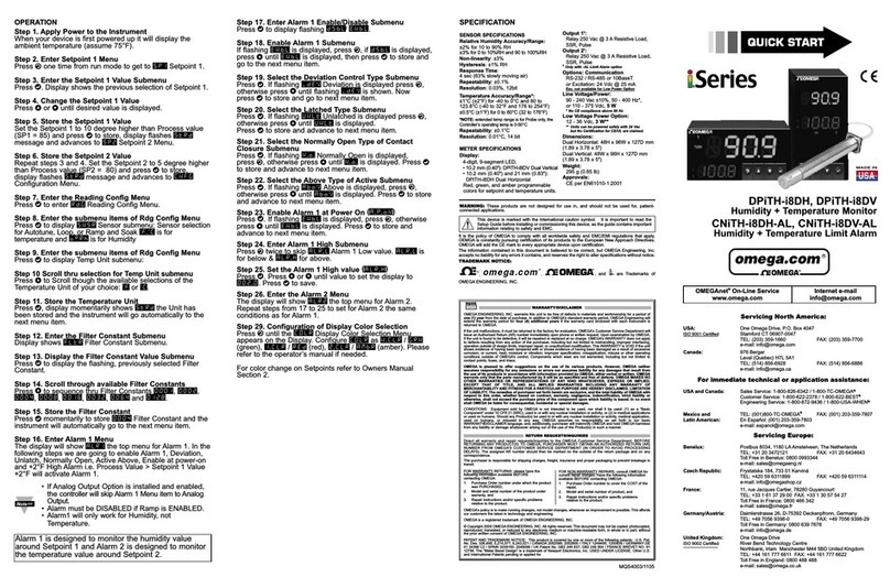 Omega Engineering DPiTH-i8DH User manual