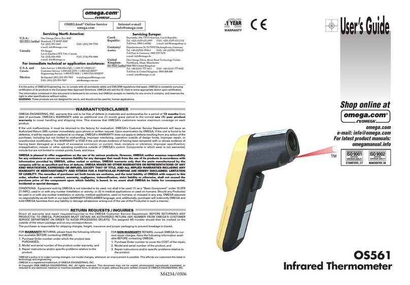 Omega Engineering OS561 User manual