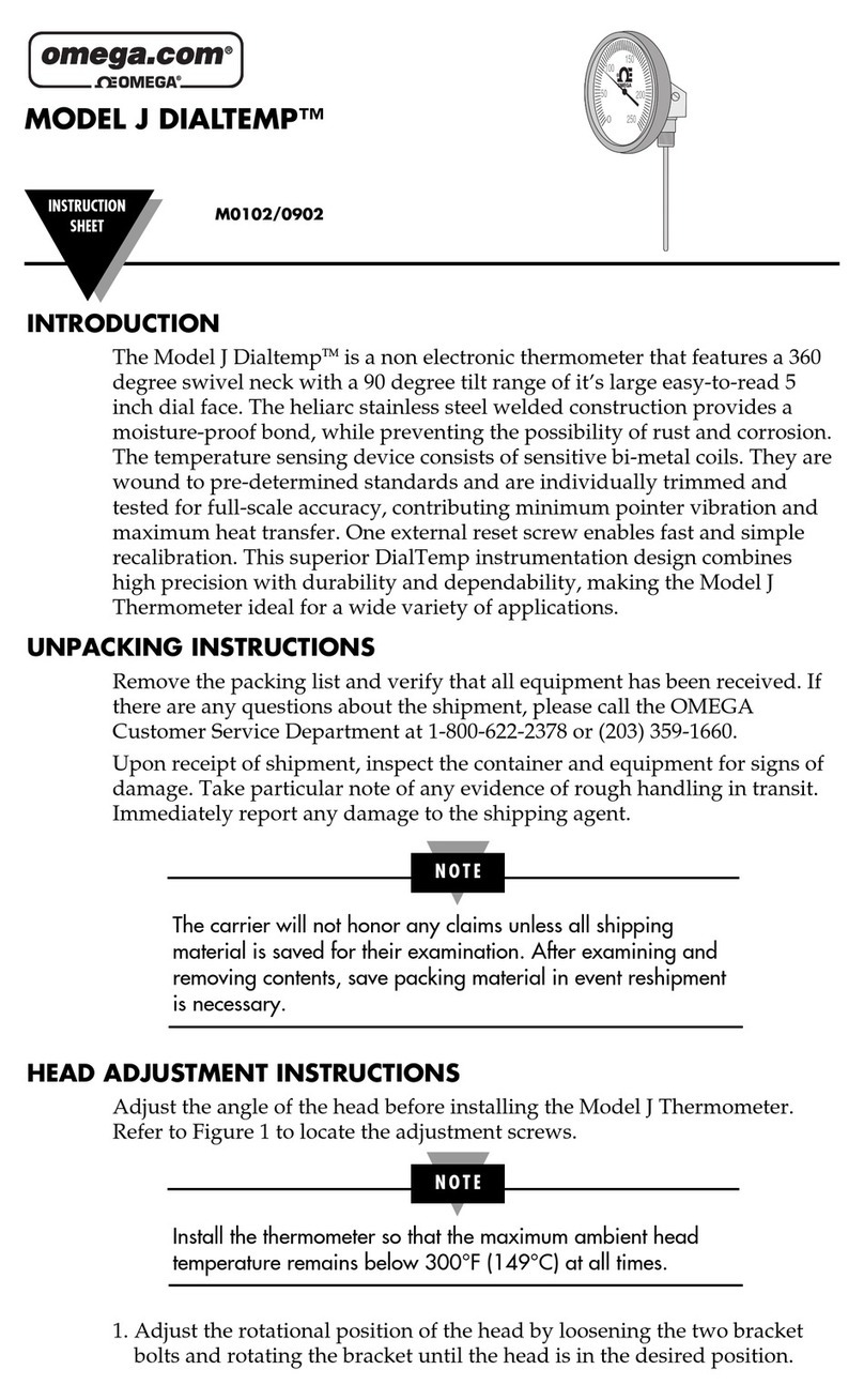 Omega Engineering J DIALTEMPTM M0102 User manual