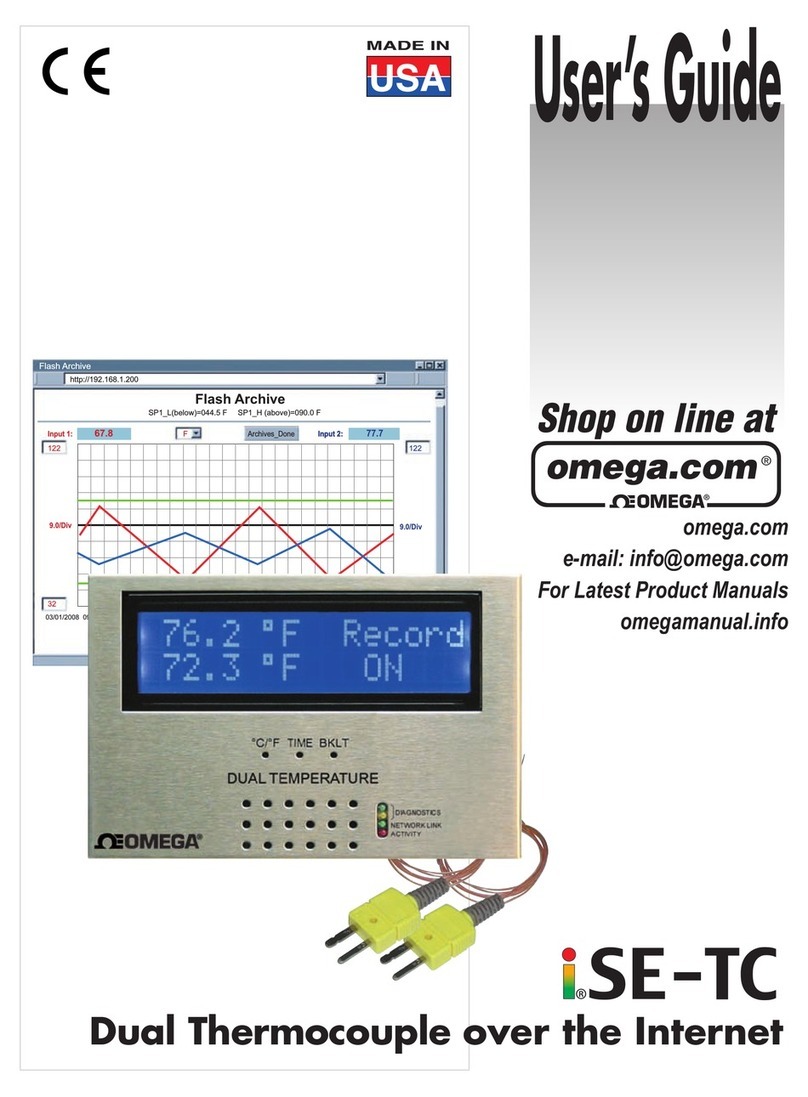 Omega Engineering Dual Thermocouple Over the Internet iSE-TC User manual