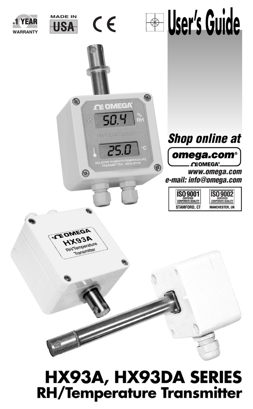 Omega Engineering RH/Temperature Transmitter HX93A user guide