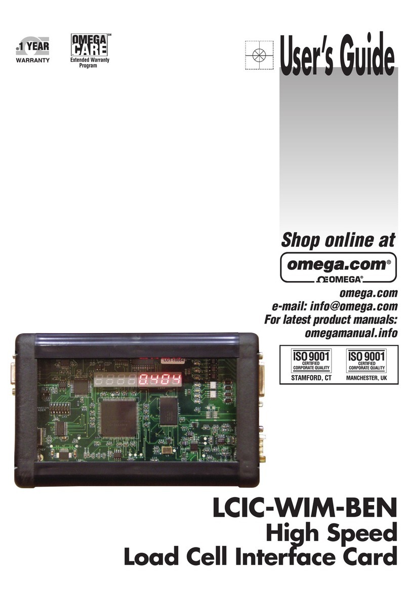 Omega Engineering High Speed Load Cell Interface Card... user guide