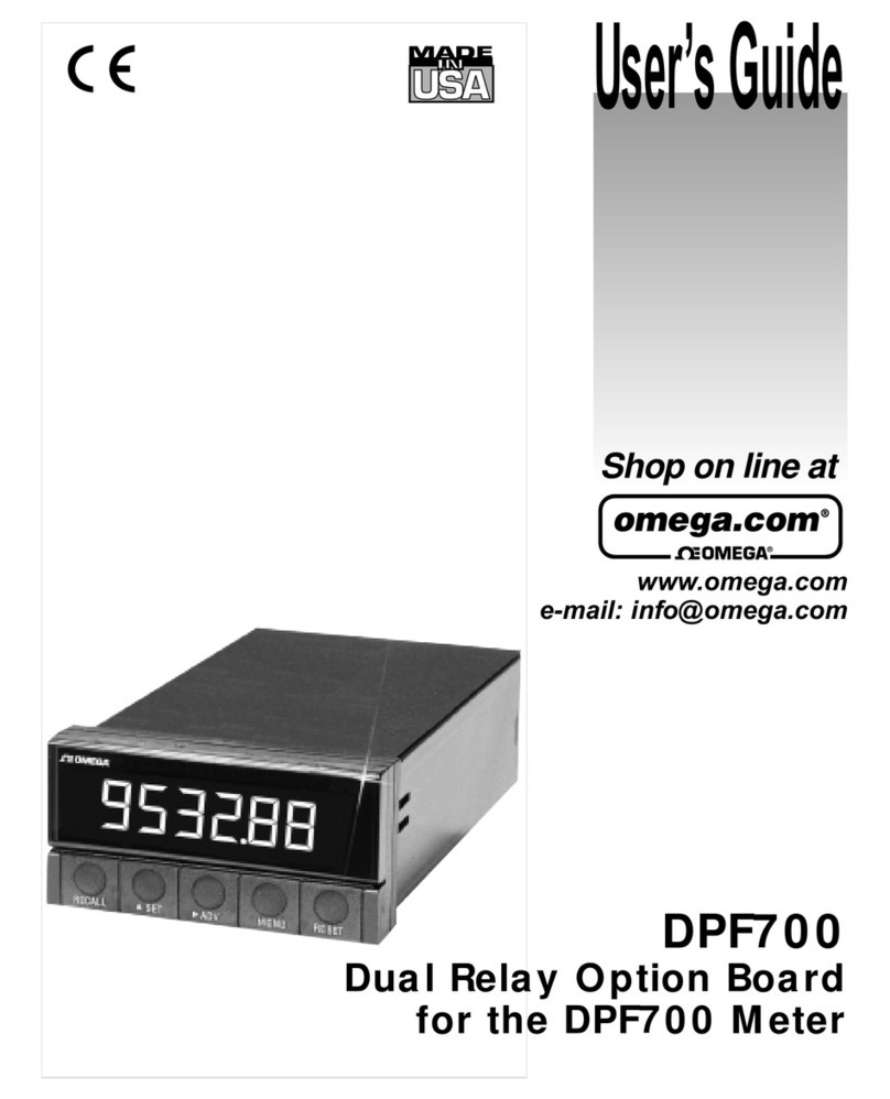 Omega Engineering Dual Relay Option Board DPF700 User manual