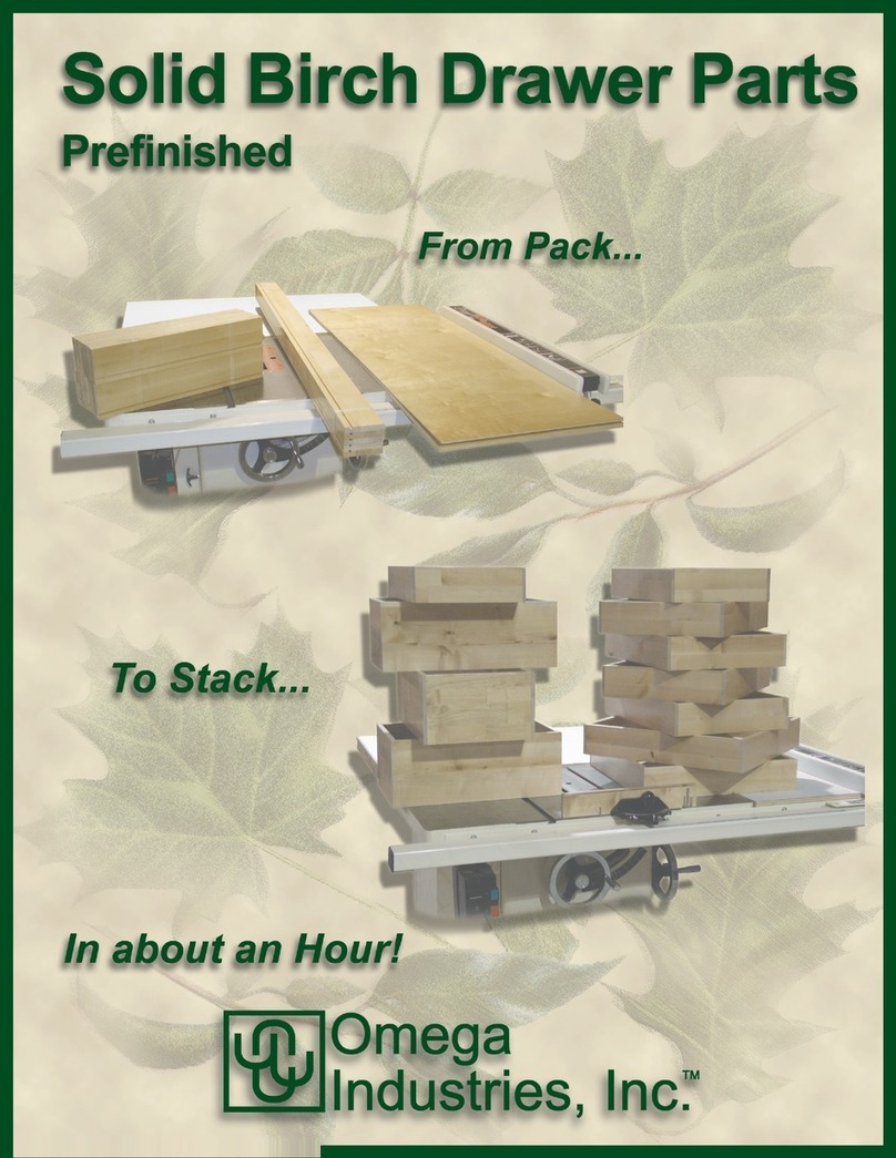 Omega Solid Birch Drawer parts manual