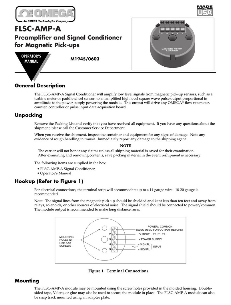 Omega Engineering 603 Operating and maintenance instructions