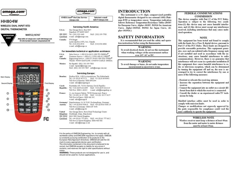 Omega Engineering HH804W User manual