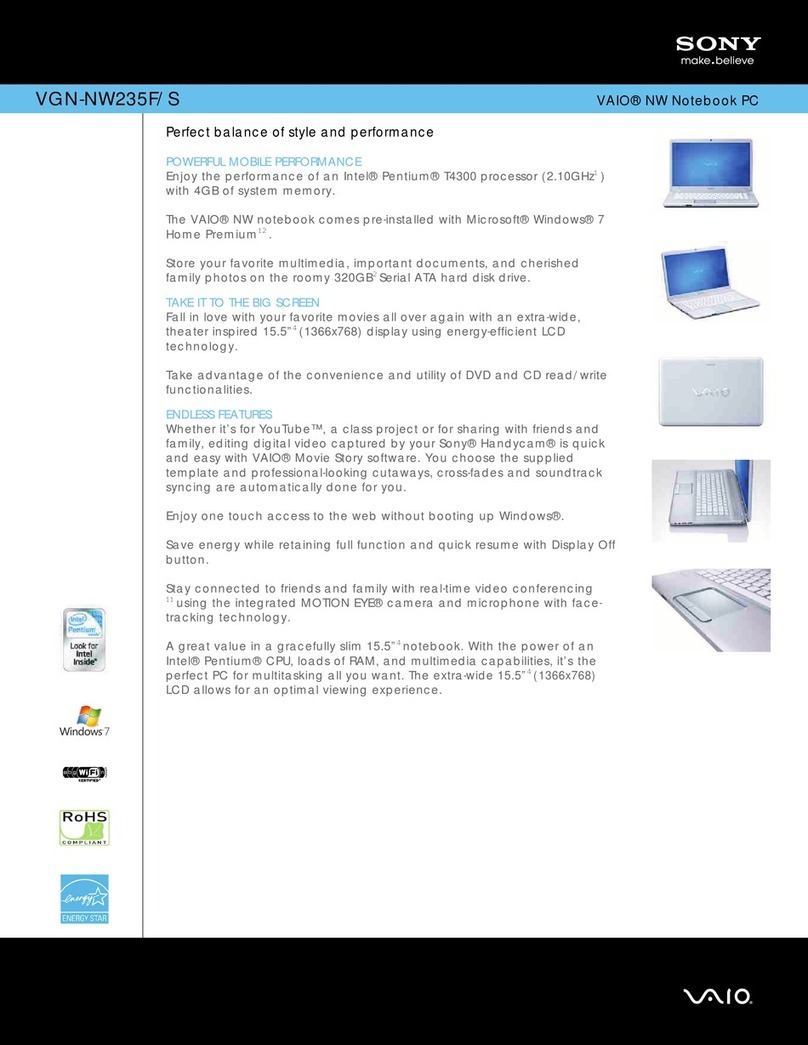 Sony VGN-NW235F/S User manual