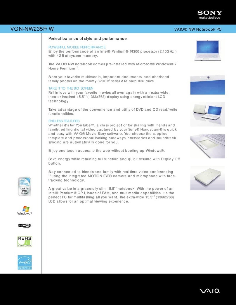 Sony VGN-NW235F/W User manual