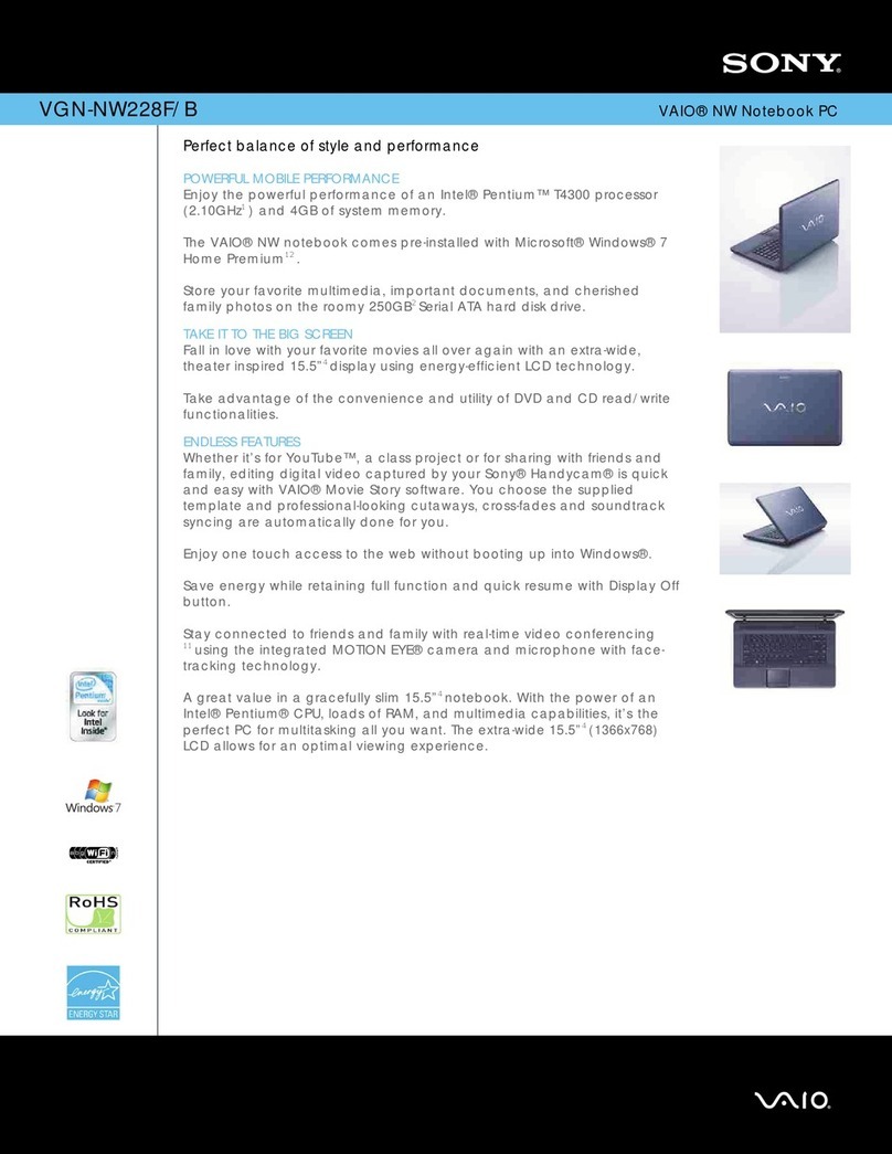 Sony VGN-NW228F/B User manual