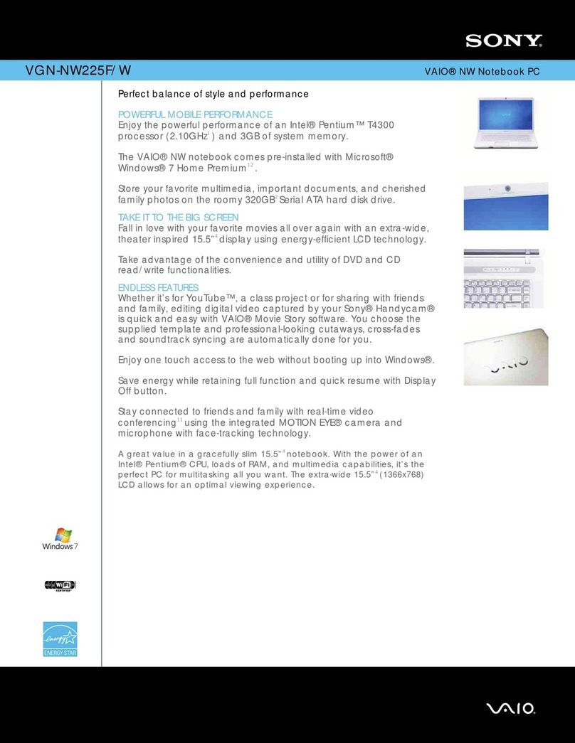 Sony VGN-NW225F/W User manual