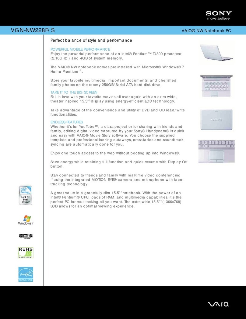 Sony VGN-NW228F/S User manual
