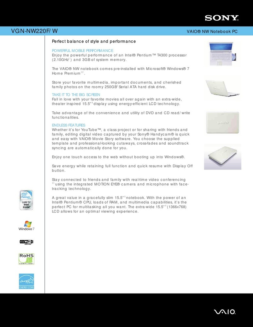 Sony VGN-NW220F/W User manual