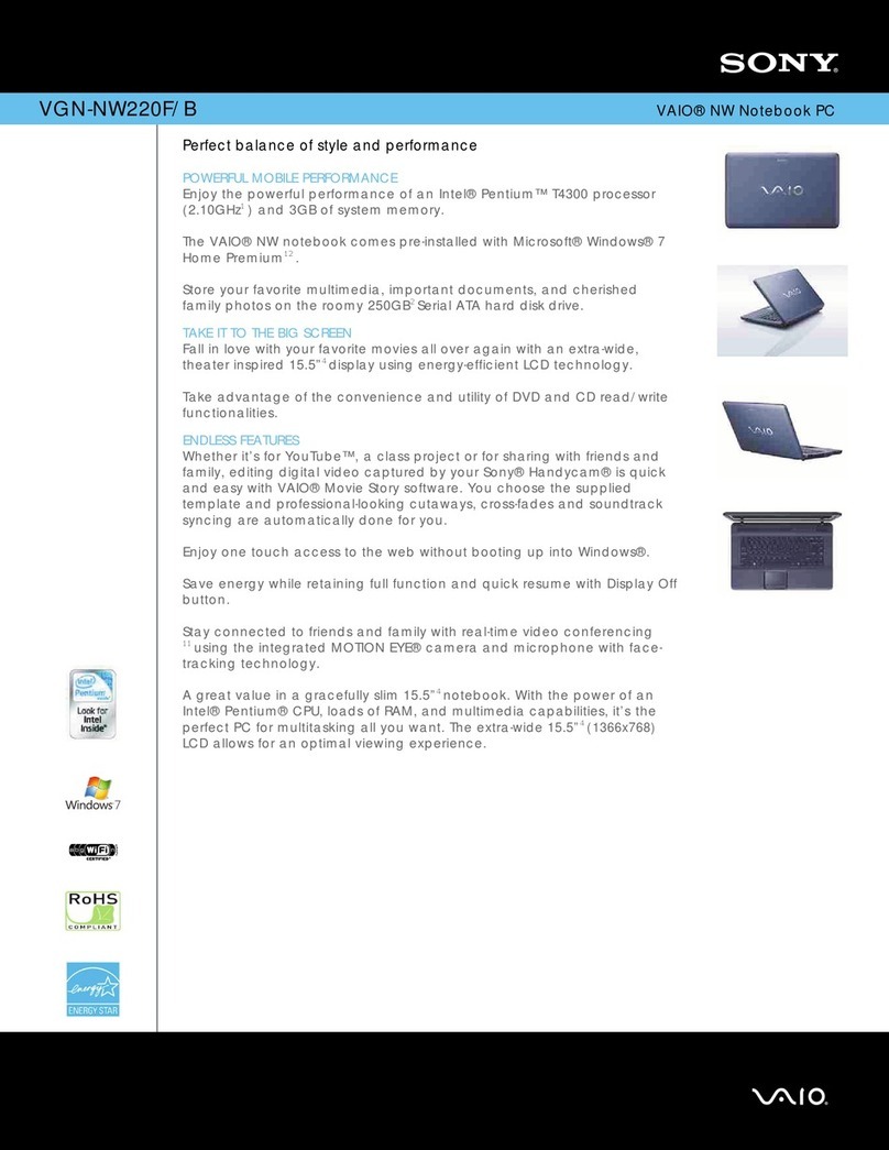 Sony VGN-NW220F/B User manual