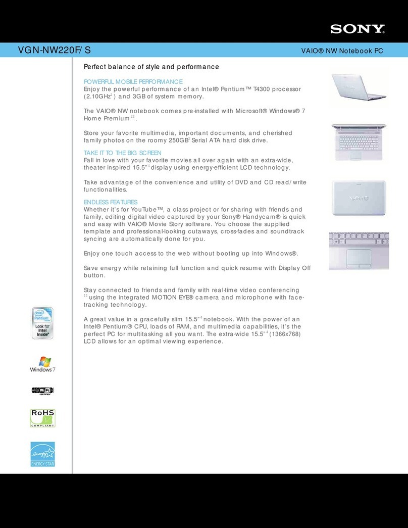 Sony VGN-NW220F/S User manual