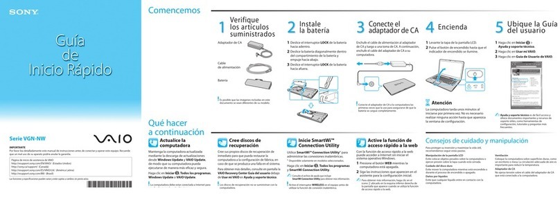 Sony VAIO VGN-NW220F quick start guide Sony VAIO VGN-NW220F quick start guide