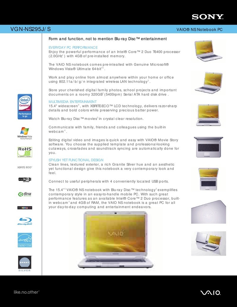 Sony VGN-NS295J/S User manual