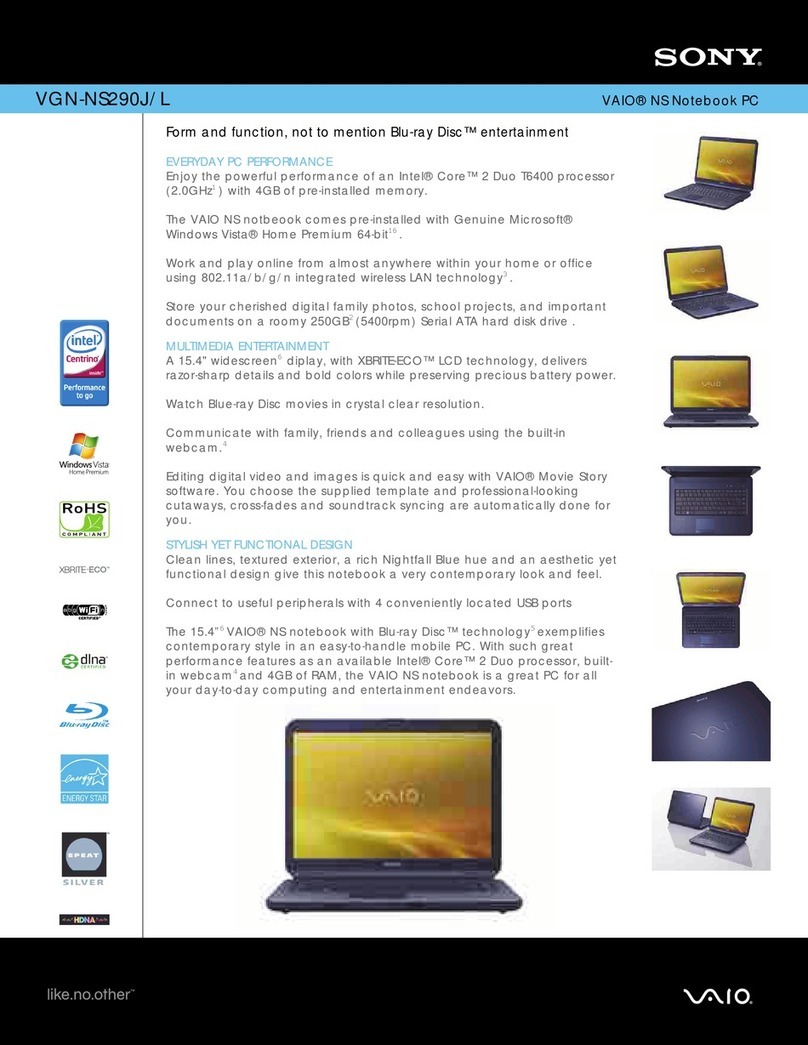 Sony VGN-NS290J/L User manual