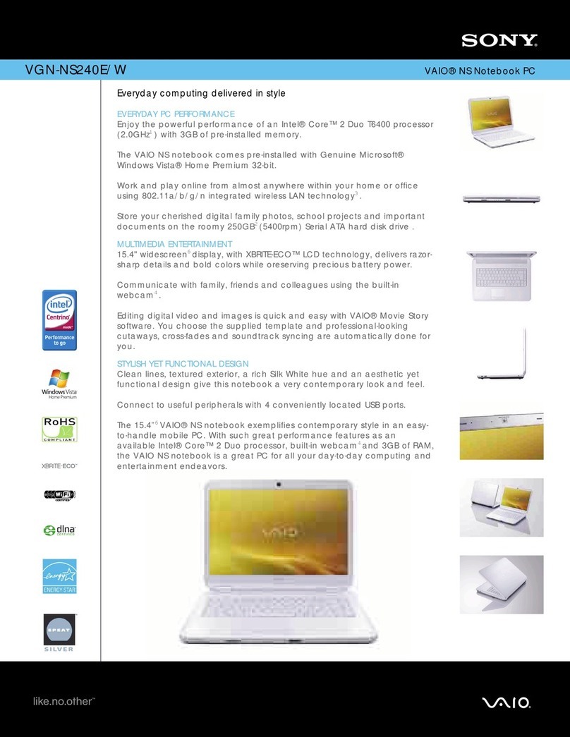 Sony VGN-NS240E/W User manual