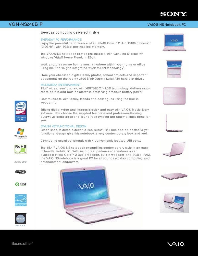 Sony VGN-NS240E/P User manual