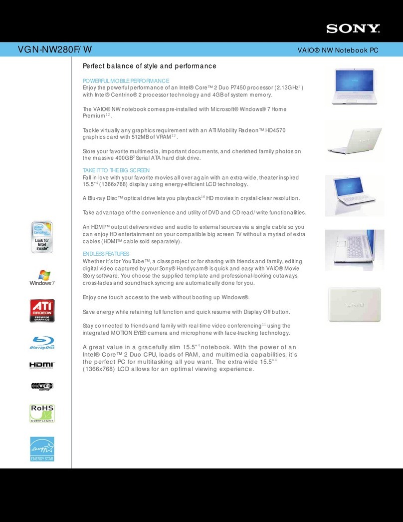 Sony VGN-NW280F/W User manual