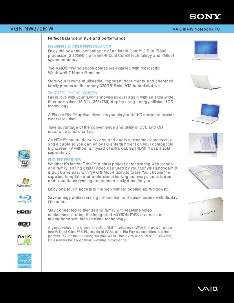 Sony VGN-NW270F/W User manual