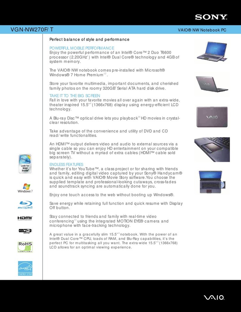 Sony VGN-NW270F/T User manual Sony VGN-NW270F/T User manual