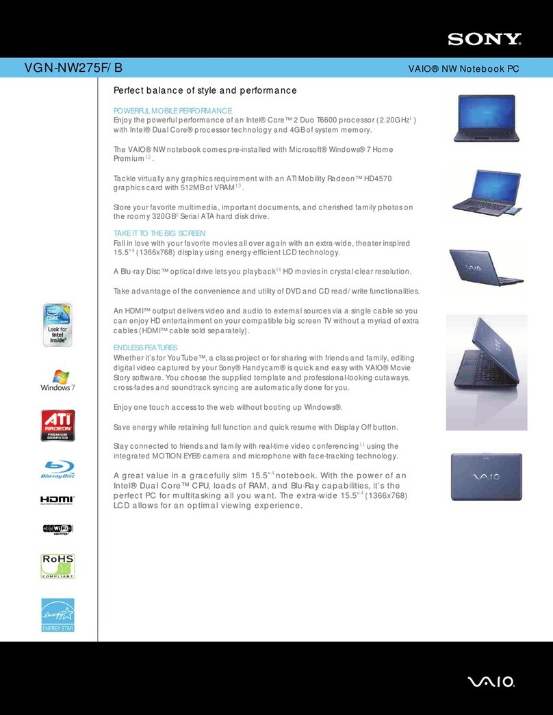 Sony VGN-NW275F/B User manual
