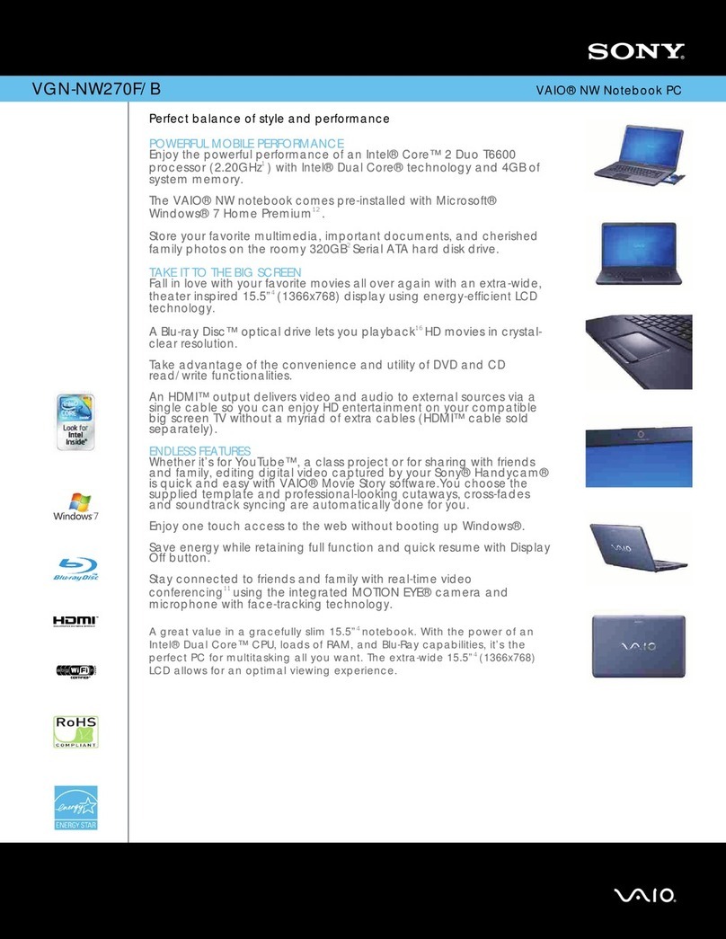 Sony VGN-NW270F/B User manual
