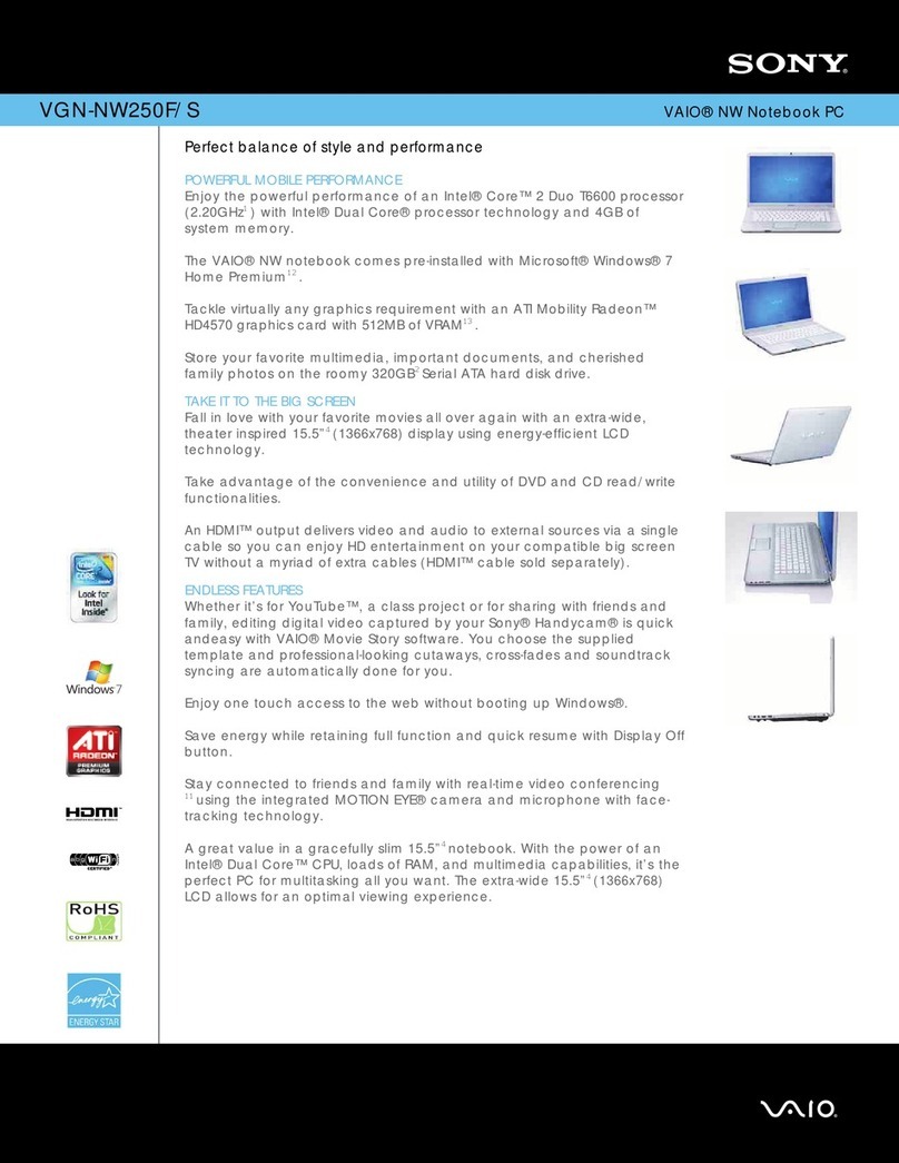 Sony VGN-NW250F/S User manual