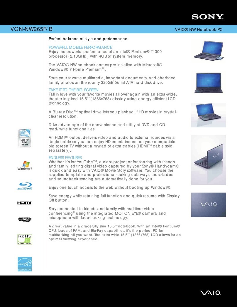 Sony VGN-NW265F/B User manual
