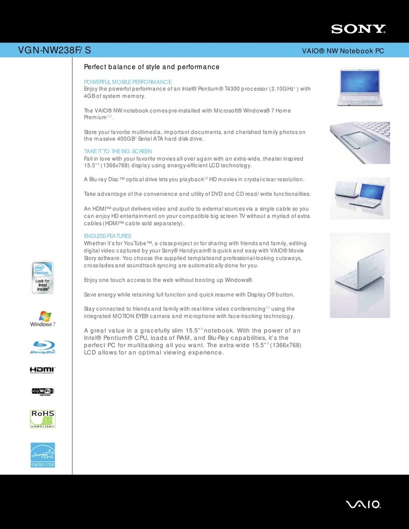 Sony VGN-NW238F/S User manual