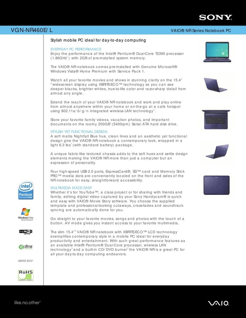 Sony VAIO VGN-NR460E/L User manual