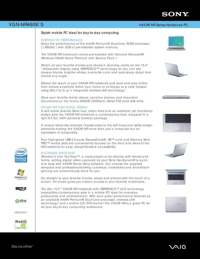 Sony VAIO VGN-NR460E/S User manual