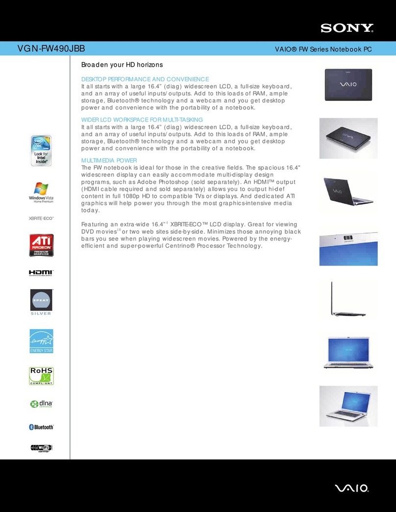 Sony VAIO VGN-FW490JBB Specifications