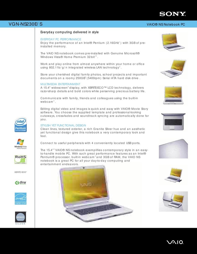 Sony VGN-NS230E/S Specifications