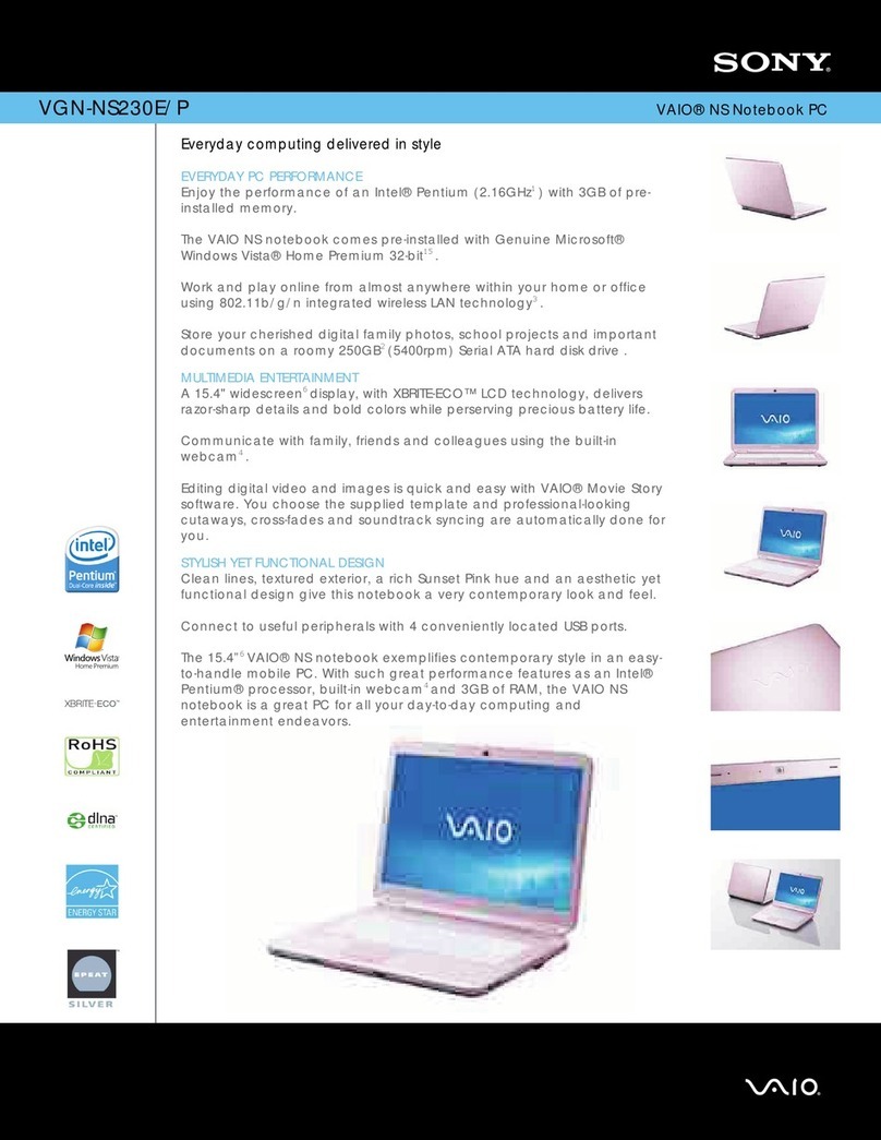 Sony VGN-NS230E/P User manual