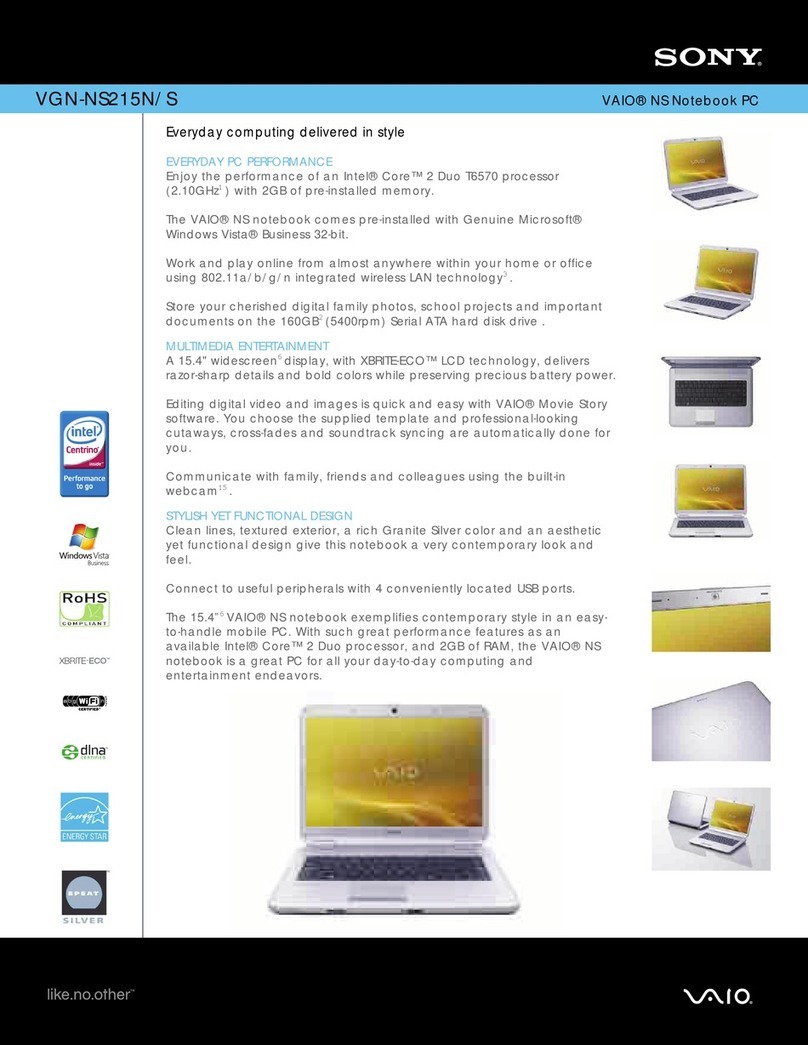 Sony VGN-NS215N - VAIO NS Series User manual