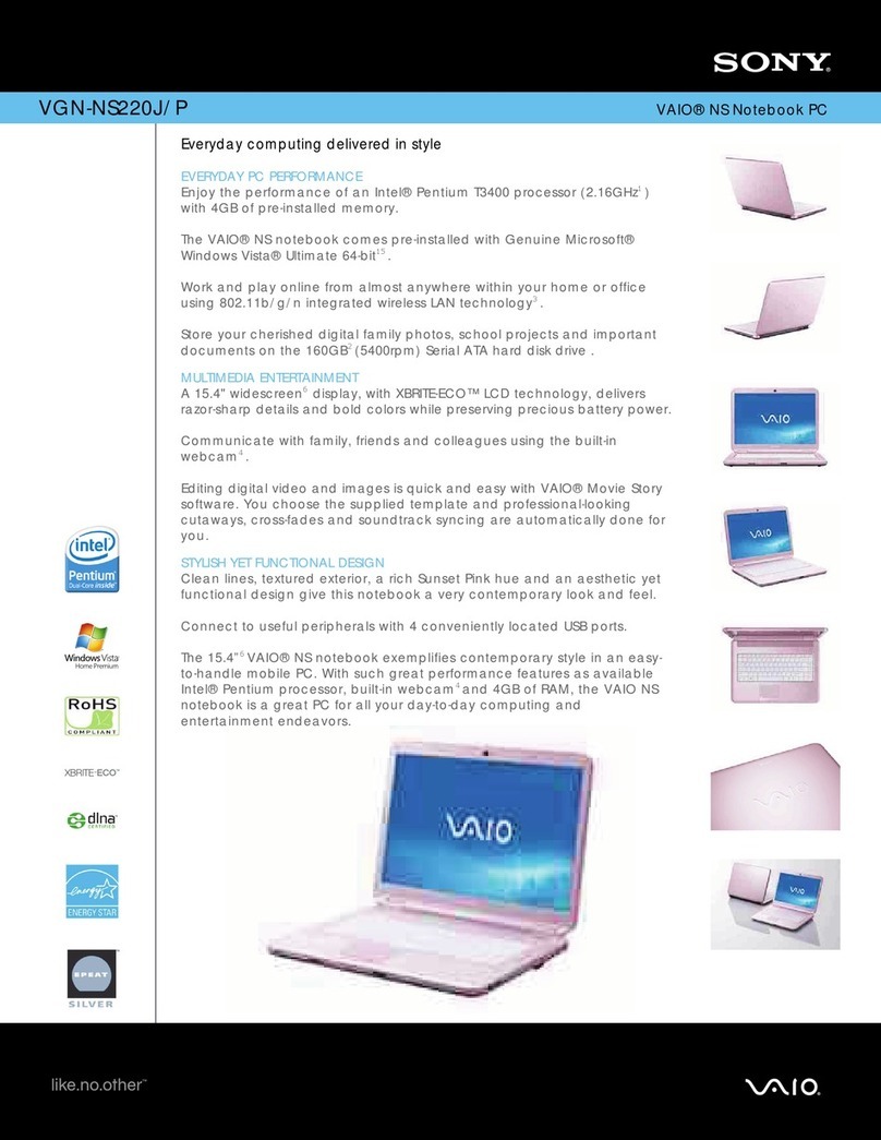 Sony VGN-NS220J/P User manual
