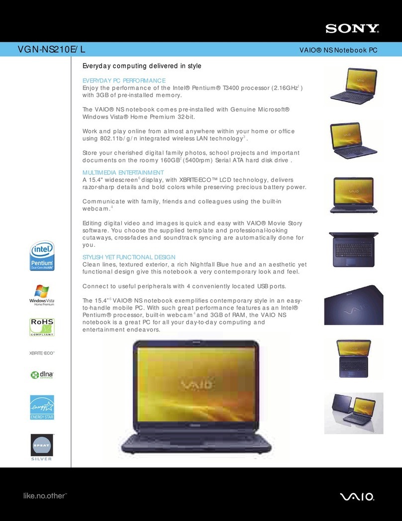 Sony VAIO VGN-NS210E/L User manual