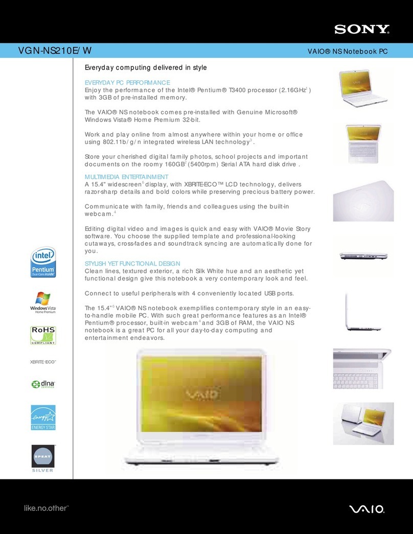 Sony VAIO VGN-NS210E/W User manual