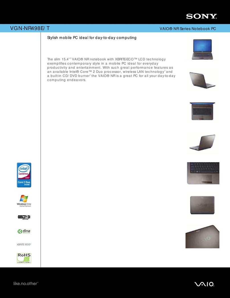 Sony VAIO VGN-NR498E/T User manual