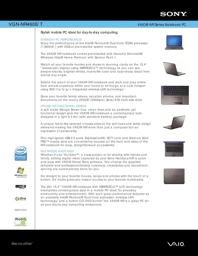 Sony VAIO VGN-NR460E/T User manual